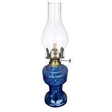 Rustic Oil Lamp Vintage Glass Coal Lamp Oil Lamps for Indoor Blue