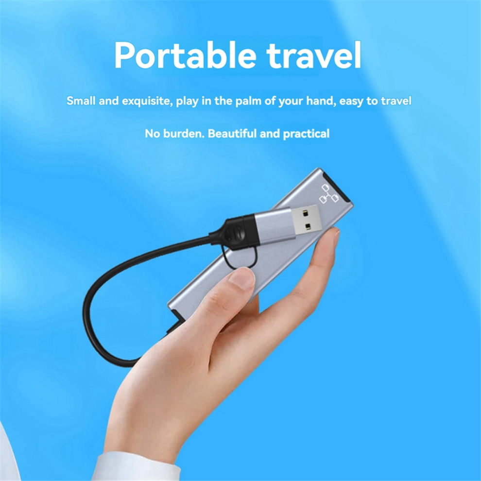 Usb C/Usb A To Ethernet Adapter 1000Mbps Rj45 Network Card 4712869528965