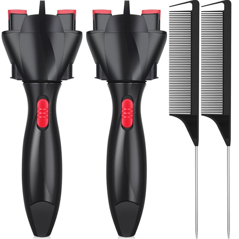 Unisex Black Automatic Braid & Rat Tail Comb Set