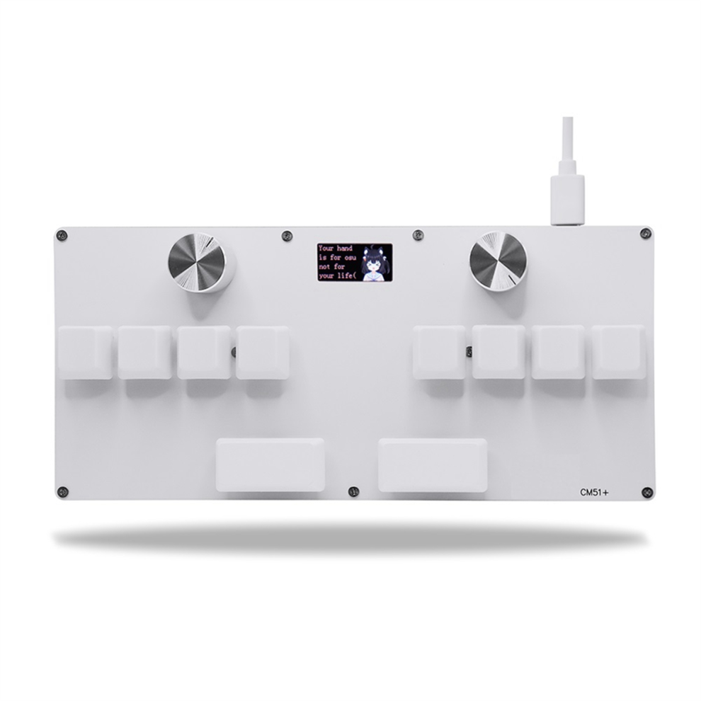 Cm51+ Osu Gaming Keyboard With Knob Screen Copy Paste Shotcut White 4712869558689