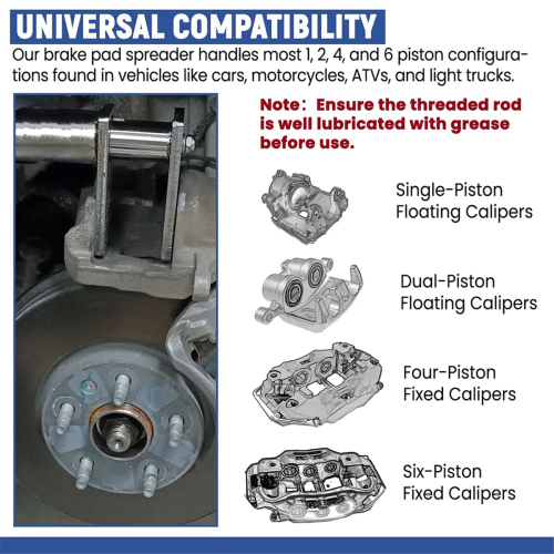 Heavy Duty Brake Caliper Spreader Tool Silver 2