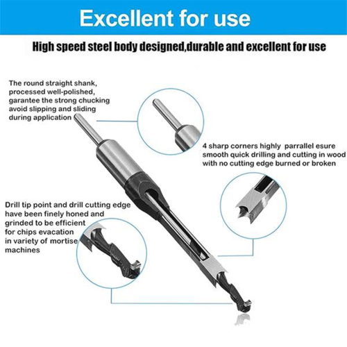 Square Hole Drill Cast Professional Precise Woodworking Tool 2