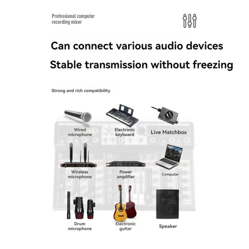 4 Channel Bluetooth Audio Mixer for Studio Stage DJ Home EU Plug