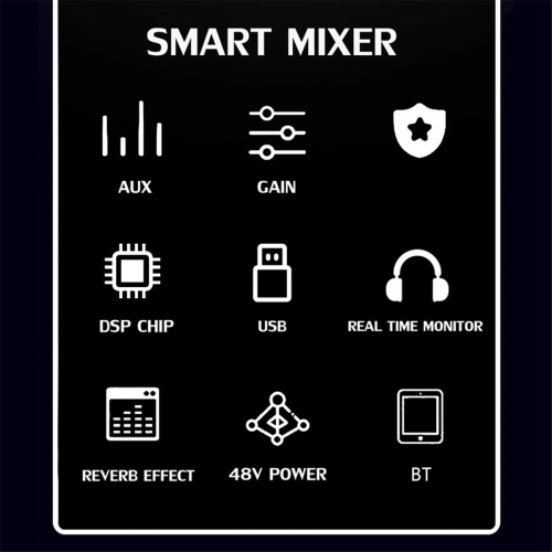 4 Channel Bluetooth Audio Mixer for Studio Stage DJ Home EU Plug 1
