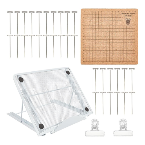 7x7 Inch Macrame Panel and Metal Adjustable Bracket,for Braided Cord