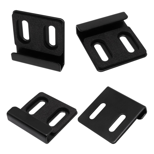 Hardware Mirror Clips for Wall Mounting, Double Hole Black 2