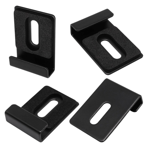 Hardware Mirror Clips for Wall Mounting, Single Hole Black 2