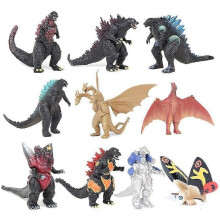 10er-Set Godzilla-Filmmonster Godzilla vs. Kong-Spielzeug, Raton Mosla King Kidora, Dreiköpfiges Drachenpuzzle