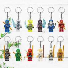 12 stuks minifiguur bouwsteen sleutelhanger hanger kinderen montage model sleutelhanger [DB] één maat
