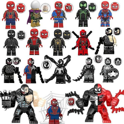 Ensemble de 18 figurines Venom en blocs de construction et figurines d'action