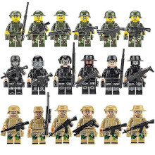 Lot de 24 figurines de soldats des forces spéciales, briques à assembler, jouets, blocs de construction,