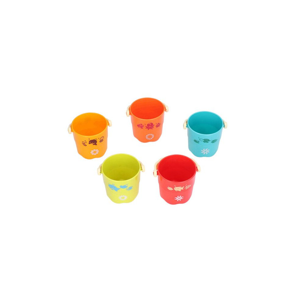 Ensemble de jouets de bain éducatifs pour bébé, 5 tasses empilables colorées