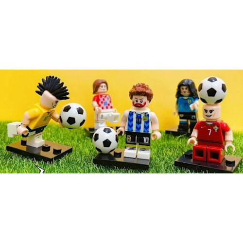 (7 pcs)7-pack Soccer Player Building Blocks, Christmas Gift, Includes Stadium Base 7pcs 2