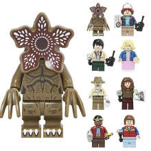 Set di 8 mattoncini giocattolo assemblati Stranger Things, piccole figure umanoidi, regalo per bambini