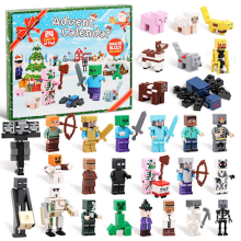 (17)Christmas Calendar  Minecraft, 24 Days Toy Figures Building Blocks Countdown Calendar, Boys Christmas