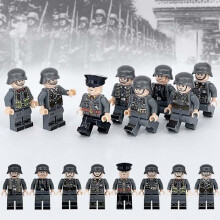 Huit personnages de l'armée allemande de la Seconde Guerre mondiale, blocs de construction à petites