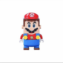(Super Mario Bros 1)Super Mario Bros Block Luigi Bloque de construcción Figuras de acción de juguete