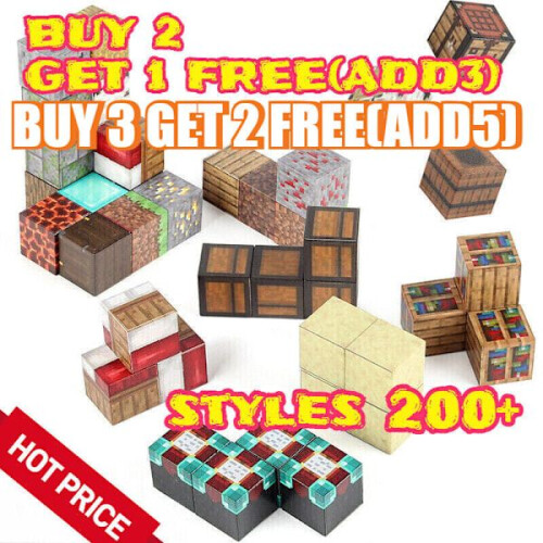 (56 TNT) Riche sélection de blocs magnétiques Cubes Minecraft Ensemble de jouets de construction DIY 1