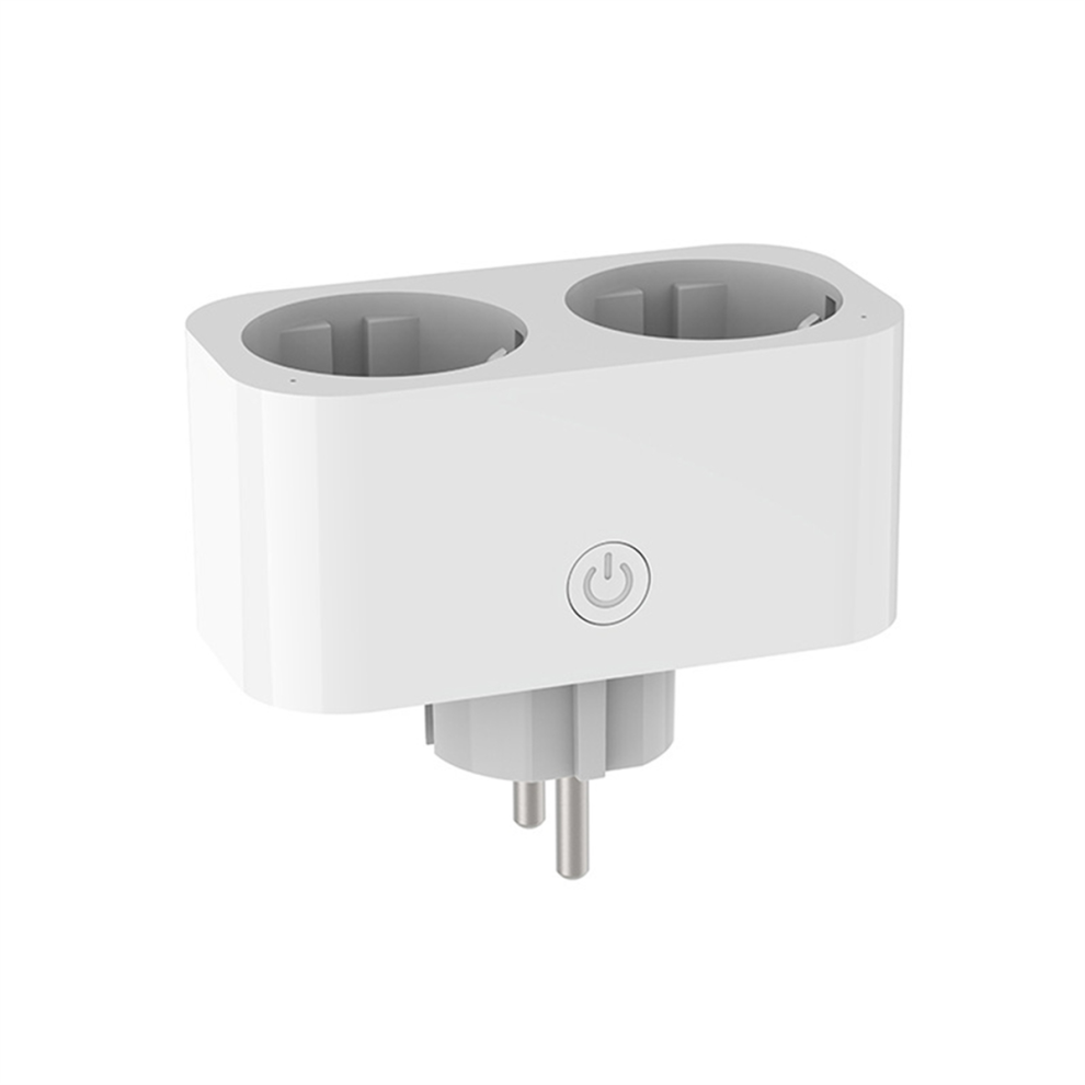 Tuya Smart Wifi Dual Plug 16A 2-In-1 Socket Outlet Switch Cly809m(Eu) 4712869590399