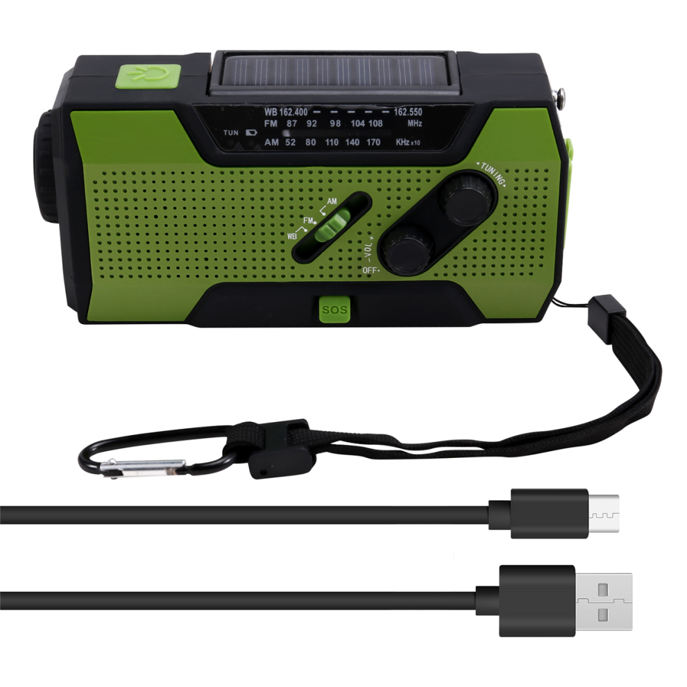 Emergency Weather Radio Hand Crank Portable Solar Charging 4712869595608