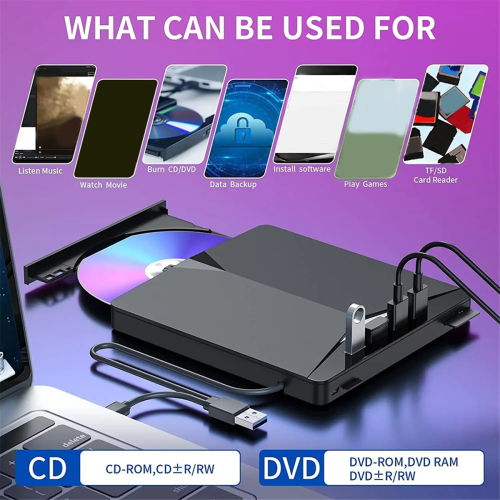 USB 3.0 Type-C External Burner DVD RW CD Drive for PC Laptop 1