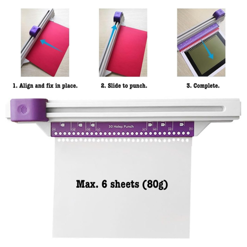 30 Hole Punch Binding Machine, Hand Push Loose Leaf Hole Punch 2