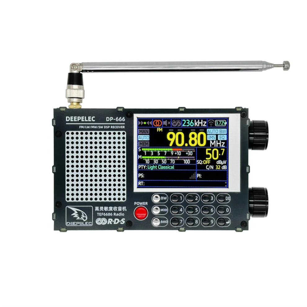 Fm Am Fm Short Wave Radio Receiver With Antenna Black 4713476870522