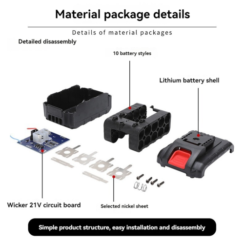 21V Li-Ion Battery Case Kit Battery Pack Accessories 2