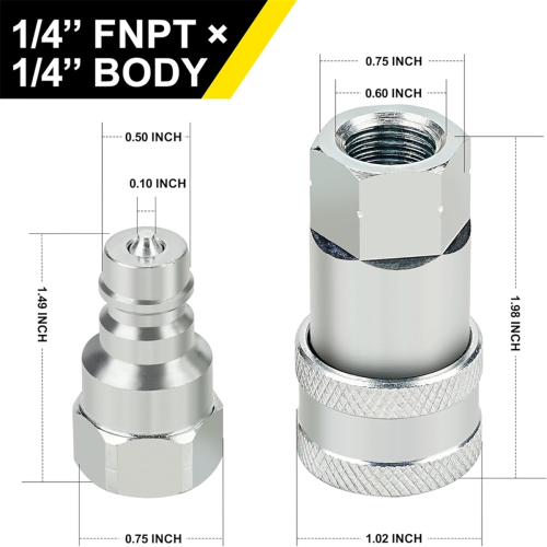 1/4inch Hydraulic Coupler with Dust Cap 1