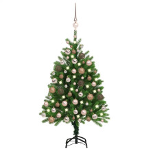 (61 rose gold balls) vidaXL Artificial Christmas Tree with LEDs&Ball Set Multi Colours Multi Sizes
