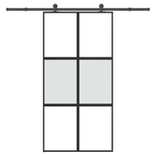 vidaXL Sliding Door with Hardware Set 102,5x205 cm Tempered Glass&Aluminium