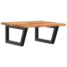 vidaXL Basin Shelf Wall Mounted Bathroom Countertop Steel & Solid Wood Acacia
