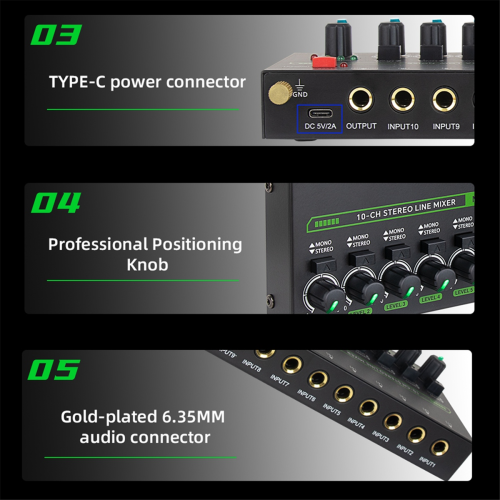 Professional 10 Channel Sound Mixer EU Plug 1