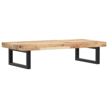 (brown and black, 60 x 40 x 4 cm) vidaXL Basin Shelf Wall Mounted Bathroom Countertop Steel & Solid Wood Acacia