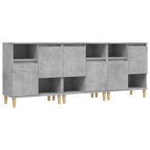 (concrete grey, 3 pcs) vidaXL Sideboards Cabinet Cupboard Highboard 2 pcs Grey Sonoma Engineered Wood