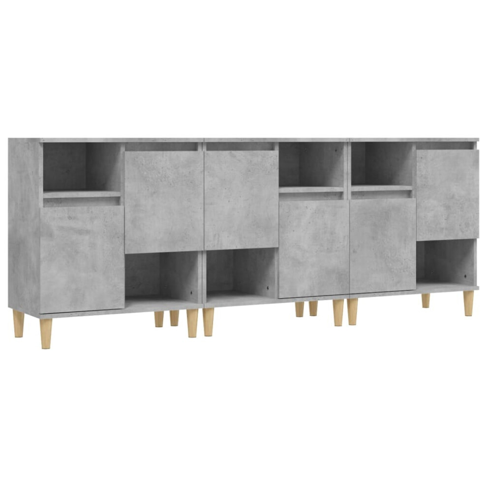 Vidaxl (Concrete Grey, 3 Pcs) Sideboards Cabinet Cupboard Highboard 2 Pcs Grey Sonoma Engineered Wood