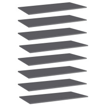 (high gloss grey, 80 x 30 x 1.5 cm/ 8 pcs) vidaXL Bookshelf Board Extra Shelf Replacement Panel DIY Board Engineered Wood