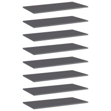 (high gloss grey, 80 x 40 x 1.5 cm/ 8 pcs) vidaXL Bookshelf Board Extra Shelf Replacement Panel DIY Board Engineered Wood