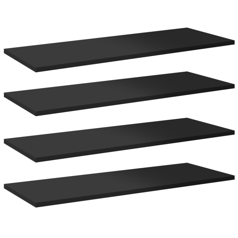 Photos - Other Bathroom Accessories VidaXL   Bookshelf Board Extra Shelf Replacement Panel DIY Board Engineered Wood (high gloss black, 80 x 30 x 1.5 cm/ 8 pcs)