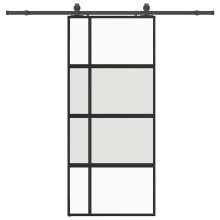 vidaXL Schiebetür mit Beschlag Schwarz 90x205 cm Hartglas