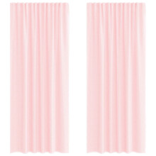 (light pink, 140 x 245 cm) vidaXL Voile Curtains with Rod Pockets 2 pcs Black net curtain sheer curtain