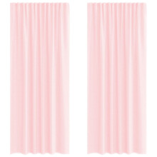 (light pink, 140 x 225 cm) vidaXL Voile Curtains with Rod Pockets 2 pcs Black net curtain sheer curtain
