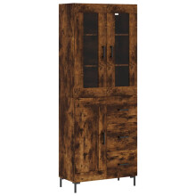(smoked oak) vidaXL Highboard Sideboard Cupboard Storage Cabinet Black Engineered Wood