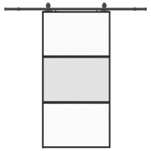 (black, matt and transparent, 102.5 x 205 cm (213 cm sliding rail)) vidaXL Sliding Door with Hardware Set Black 76x205 cm Tempered Glass