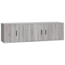 (grey sonoma) vidaXL TV Cabinet Set TV Stand Sideboard 2 Piece Sonoma Oak Engineered Wood