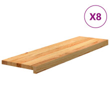 (90 x 30 x 2 cm/ 8 pcs) vidaXL Stair Treadss Step Mat Door Mat Tread Mat Untreated Solid Wood Oak