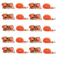 X10pcs 50MM 8M 5T Heavy Duty Ratchet Strap 50mm Tie Down 8 Metre 5 Ton