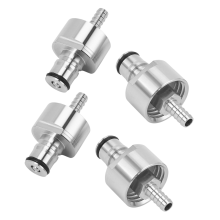 4 stuks/partij 304 roestvrijstalen koolzuurdop 5/16 inch weerhaak, type kogelvergrendeling, geschikt voor PET-flessen met frisdrank, thuisbrouwvat