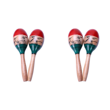 2 paar houten maraca's, groot 25 cm, muziekinstrument, educatief speelgoed voor kinderen, maraca's