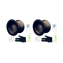 2X A1 Yoyo voor kinderen, Yoyo voor beginners, aluminiumlegering Yoyo, gemakkelijk terug te brengen en trucs te oefenen, zwart
